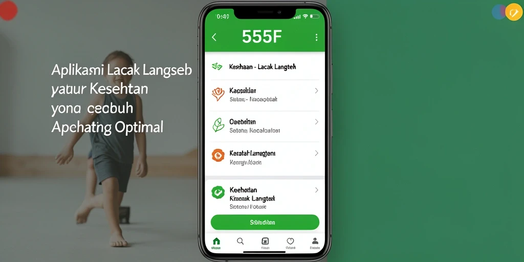 Tampilan antarmuka utama 555F yang menampilkan fitur Lacak Langkah.