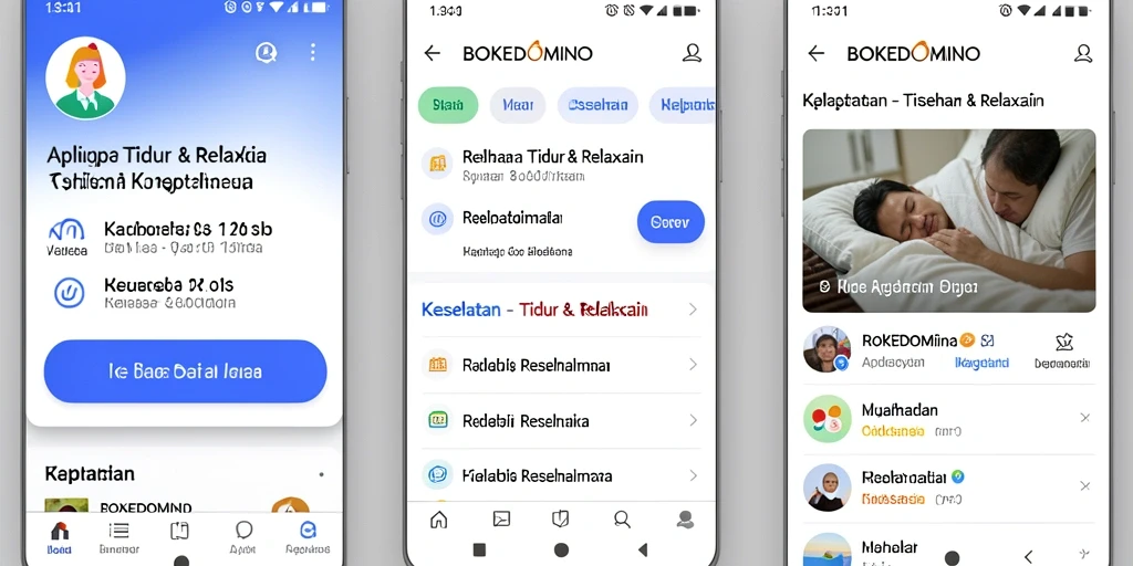 Tampilan antarmuka aplikasi BOKEDOMINO untuk relaksasi yang menenangkan.