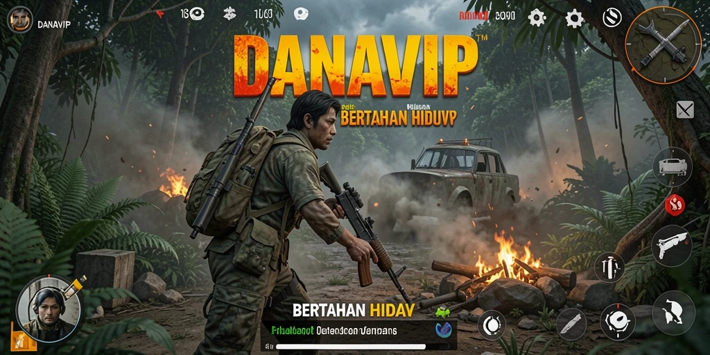 Tampilan antarmuka DANAVIP yang menarik untuk game Bertahan Hidup.