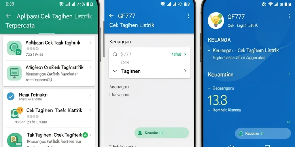 Antarmuka GF777 saat cek tagihan listrik yang intuitif dan mudah digunakan.