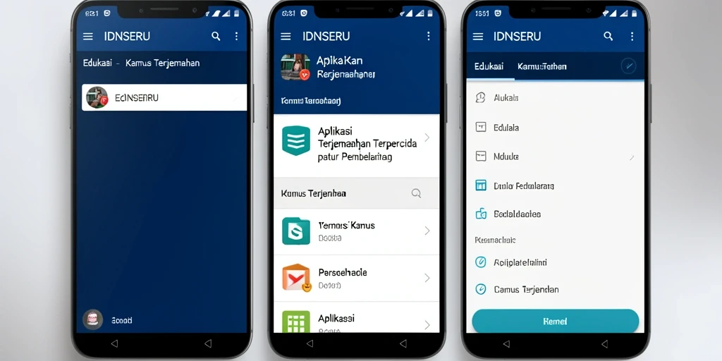 Tampilan antarmuka IDNSERU menunjukkan kemudahan penggunaan dalam Kamus Terjemahan.