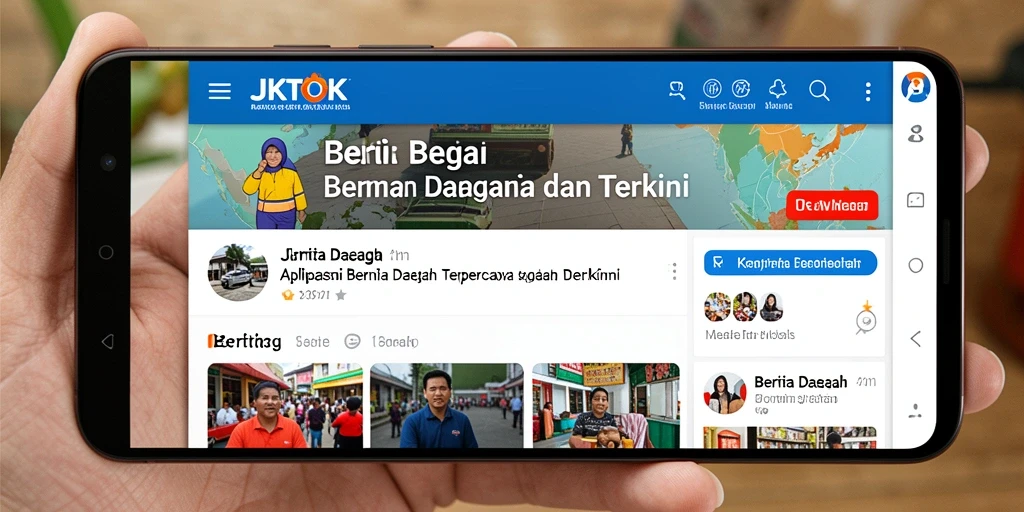 Tampilan antarmuka aplikasi JKTOK yang modern dan informatif.