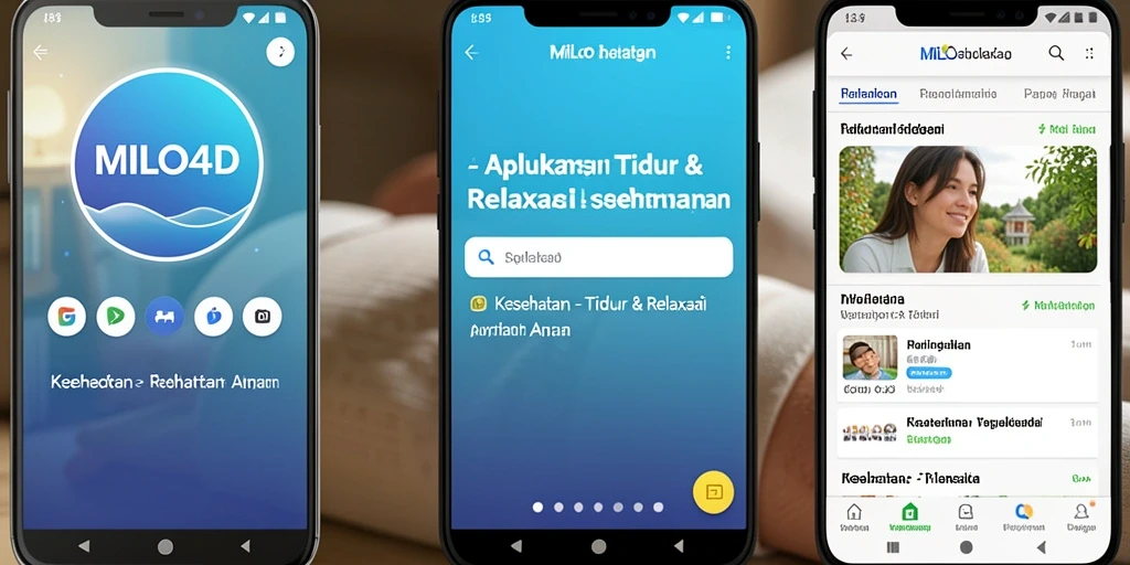 Antarmuka MILO4D menunjukkan fitur Tidur & Relaksasi yang intuitif.