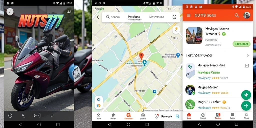 Antarmuka aplikasi NUTS777 yang ramah pengguna untuk navigasi motor.