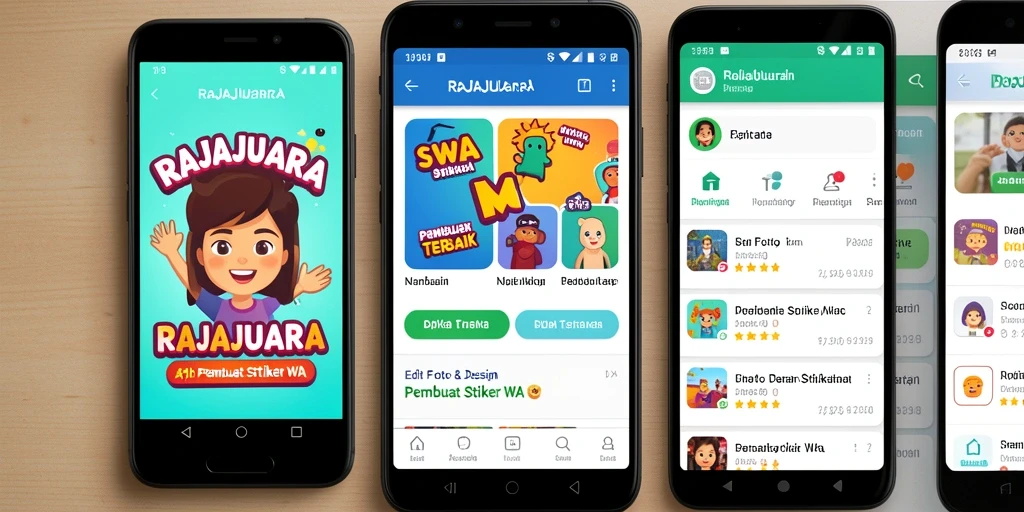 Tampilan antarmuka RAJAJUARA saat membuat stiker WhatsApp yang menawan.