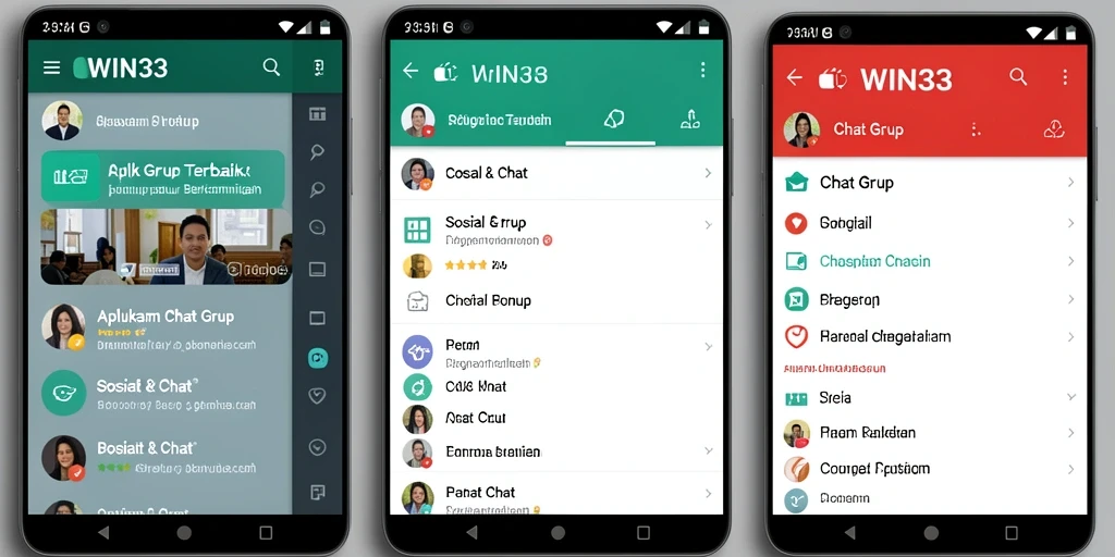 Tampilan antarmuka WIN33 dengan fitur Chat Grup yang menarik.
